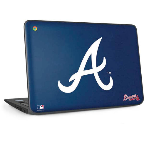 MLB Atlanta Braves - Solid Distressed HP Chromebook Skin