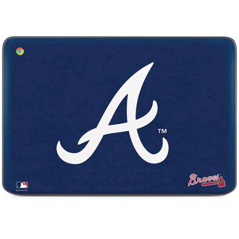 MLB Atlanta Braves - Solid Distressed HP Chromebook Skin
