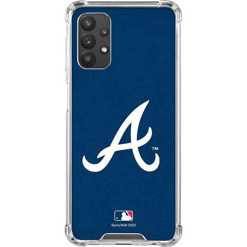 MLB Atlanta Braves - Solid Distressed Galaxy A32 5G Clear Case