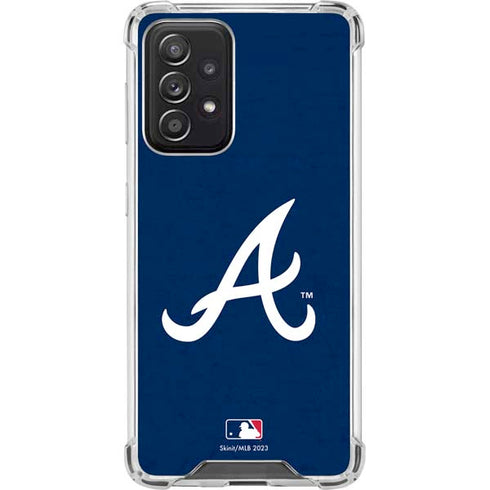 MLB Atlanta Braves - Solid Distressed Galaxy A52 5G Clear Case
