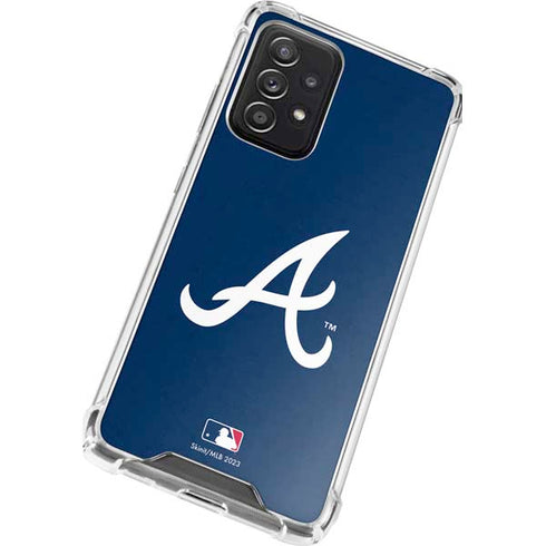 MLB Atlanta Braves - Solid Distressed Galaxy A52 5G Clear Case