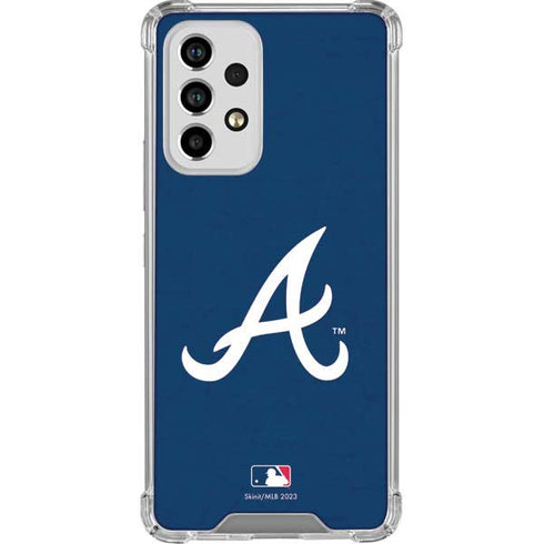 MLB Atlanta Braves - Solid Distressed Galaxy A53 5G Clear Case