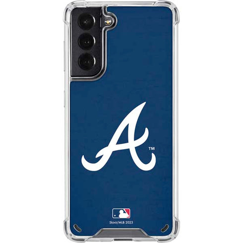 MLB Atlanta Braves - Solid Distressed Galaxy S21 5G Clear Case
