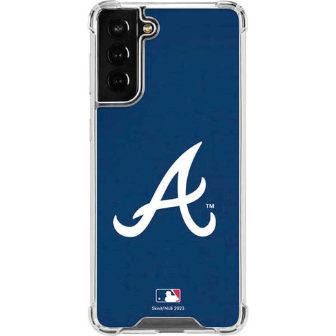MLB Atlanta Braves - Solid Distressed Galaxy S21 FE Clear Case