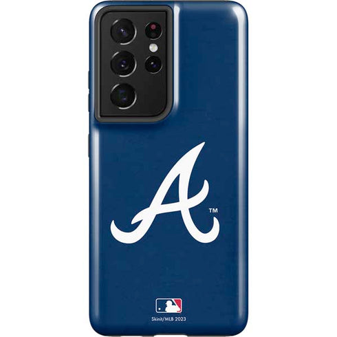 MLB Atlanta Braves - Solid Distressed Galaxy S21 Ultra 5G Pro Case