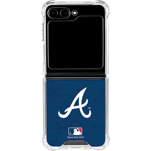 MLB Atlanta Braves - Solid Distressed Galaxy Z Flip5 5G Clear Case