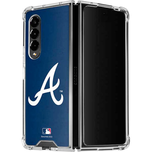 MLB Atlanta Braves - Solid Distressed Galaxy Z Fold4 5G Clear Case