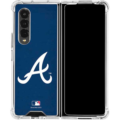 MLB Atlanta Braves - Solid Distressed Galaxy Z Fold4 5G Clear Case
