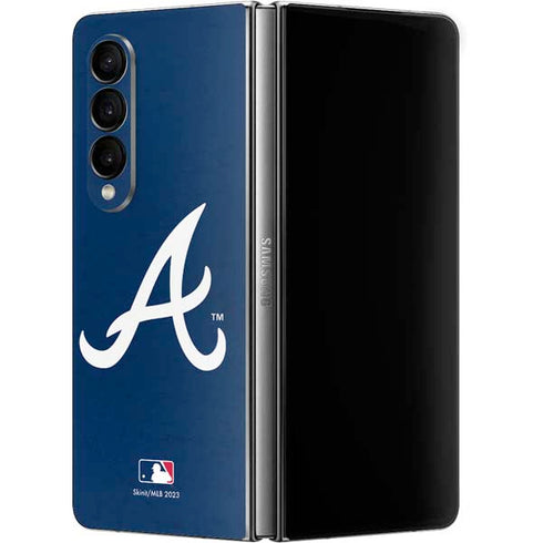 MLB Atlanta Braves - Solid Distressed Galaxy Z Fold4 5G Skin