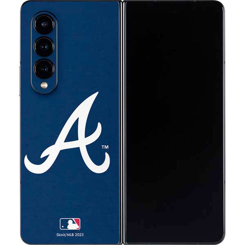 MLB Atlanta Braves - Solid Distressed Galaxy Z Fold4 5G Skin