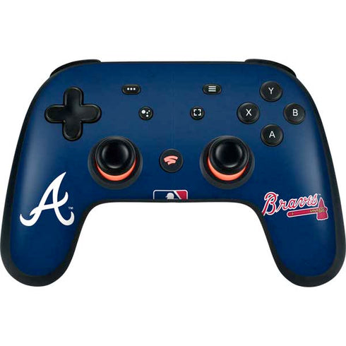 MLB Atlanta Braves - Solid Distressed Google Stadia Controller Skin