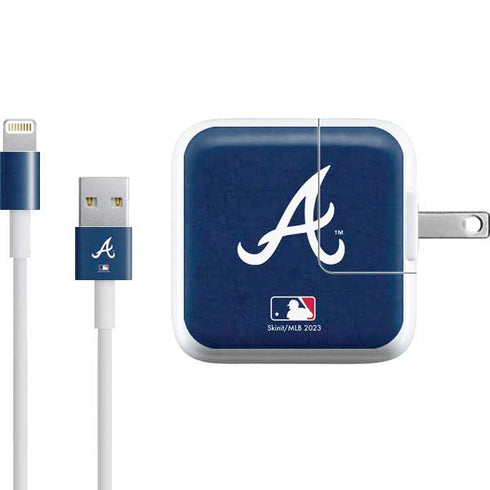 MLB Atlanta Braves - Solid Distressed iPad Charger (10W USB) Skin