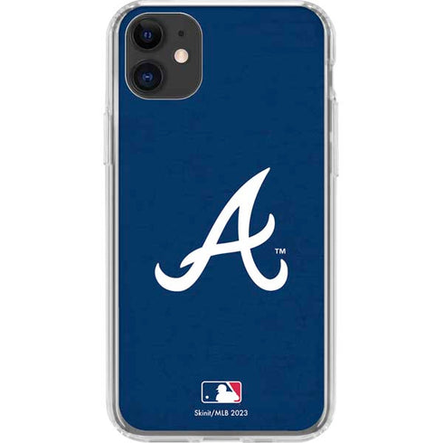 MLB Atlanta Braves - Solid Distressed iPhone 11 Clear Case
