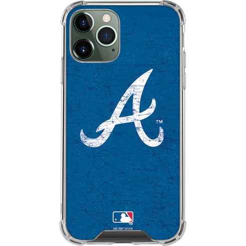 MLB Atlanta Braves - Solid Distressed iPhone 11 Pro Max Clear Case