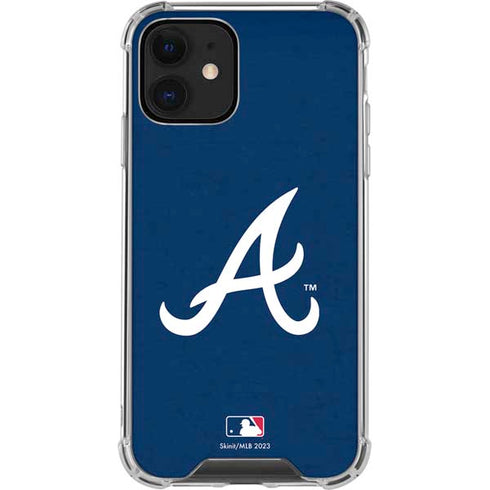 MLB Atlanta Braves - Solid Distressed iPhone 12 Clear Case