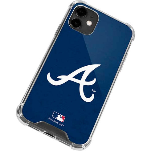 MLB Atlanta Braves - Solid Distressed iPhone 12 Clear Case