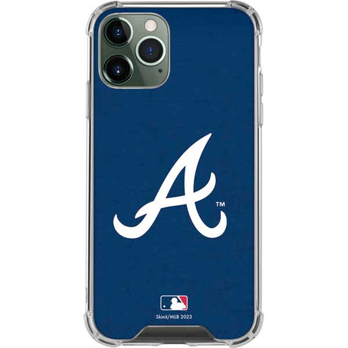 MLB Atlanta Braves - Solid Distressed iPhone 12 Pro Clear Case