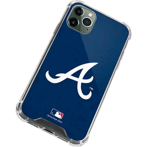 MLB Atlanta Braves - Solid Distressed iPhone 12 Pro Clear Case