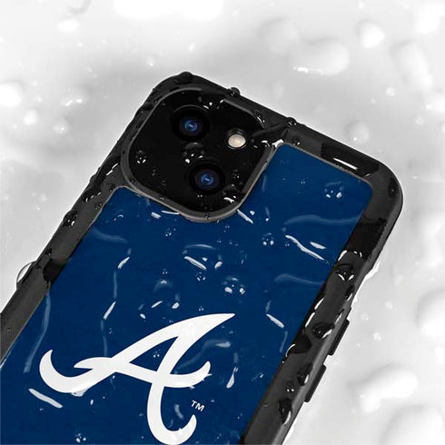 MLB Atlanta Braves - Solid Distressed iPhone 13 Mini Waterproof Case