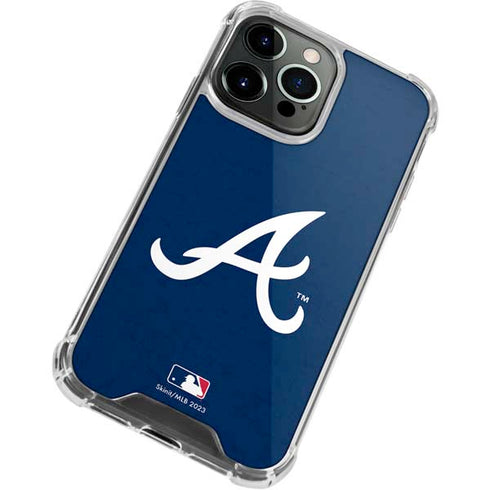 MLB Atlanta Braves - Solid Distressed iPhone 13 Pro Clear Case