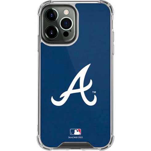 MLB Atlanta Braves - Solid Distressed iPhone 13 Pro Max Clear Case