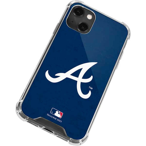 MLB Atlanta Braves - Solid Distressed iPhone 14 Plus Clear Case