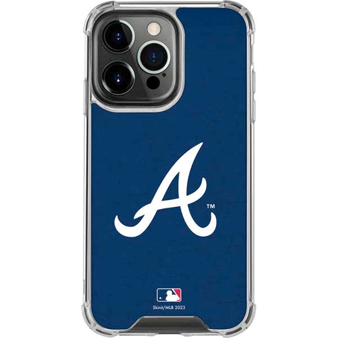 MLB Atlanta Braves - Solid Distressed iPhone 15 Pro Clear Case