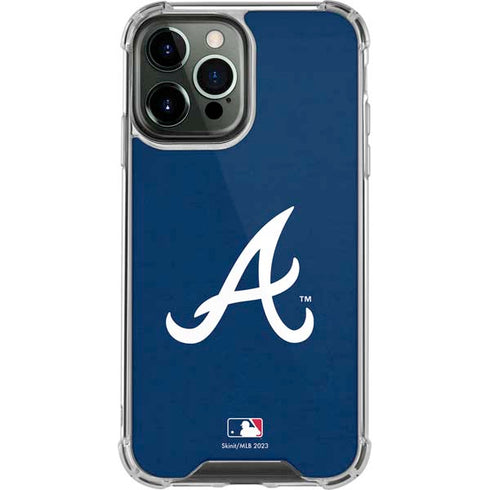 MLB Atlanta Braves - Solid Distressed iPhone 14 Pro Max Clear Case
