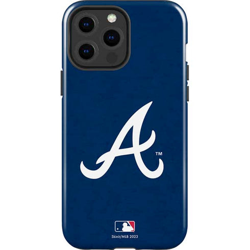 MLB Atlanta Braves - Solid Distressed iPhone 15 Pro Max Impact Case