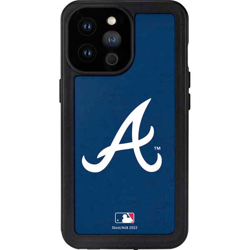 MLB Atlanta Braves - Solid Distressed iPhone 14 Pro Max Waterproof Case