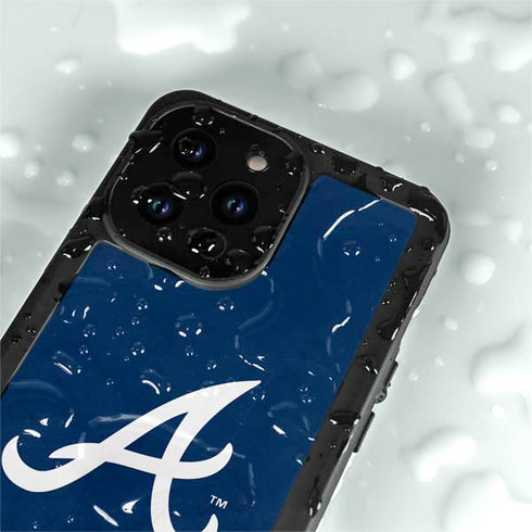 MLB Atlanta Braves - Solid Distressed iPhone 14 Pro Max Waterproof Case