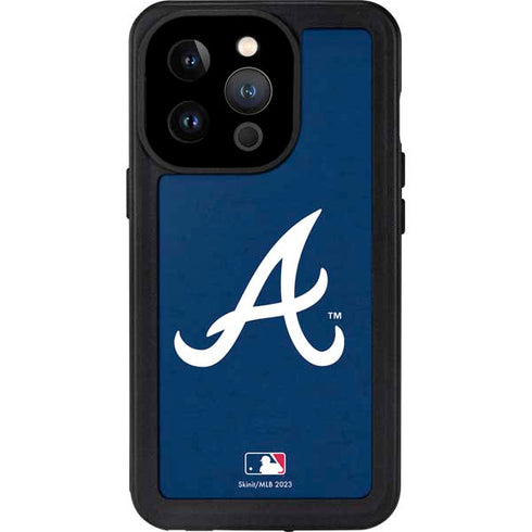 MLB Atlanta Braves - Solid Distressed iPhone 14 Pro Waterproof Case