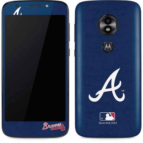 MLB Atlanta Braves - Solid Distressed Moto E5 Play Skin