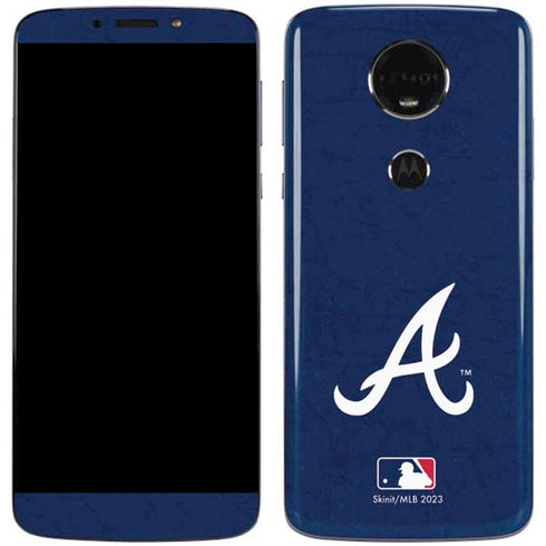 MLB Atlanta Braves - Solid Distressed Moto E5 Plus Skin