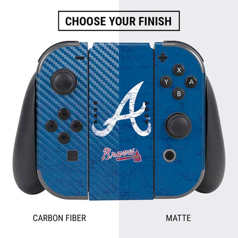 MLB Atlanta Braves - Solid Distressed Nintendo Switch Bundle Skin