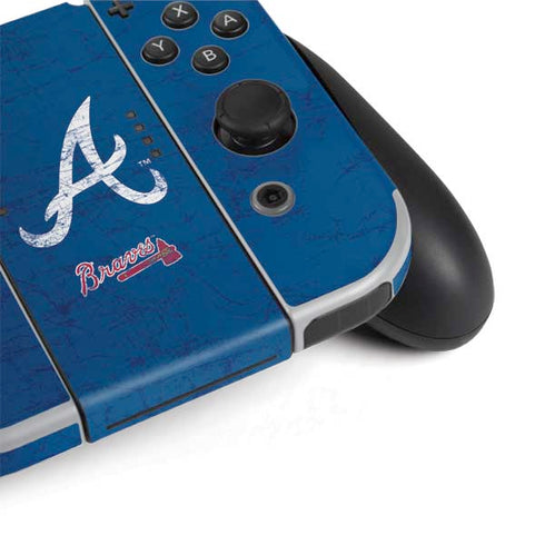 MLB Atlanta Braves - Solid Distressed Nintendo Switch OLED (2021) Skin