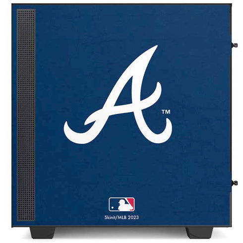MLB Atlanta Braves - Solid Distressed NZXT H510 Compact ATX Mid-Tower Case Skin