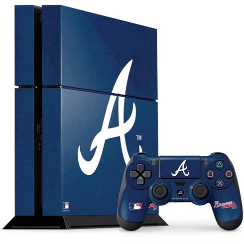 MLB Atlanta Braves - Solid Distressed PS4 Console and Controller Bundle Skin