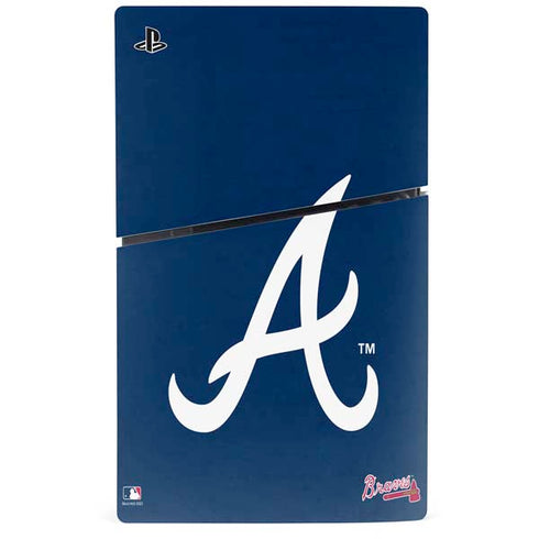 MLB Atlanta Braves - Solid Distressed PS5 Slim Disk Console Skin