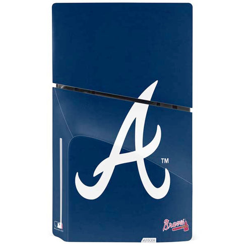 MLB Atlanta Braves - Solid Distressed PS5 Slim Disk Console Skin