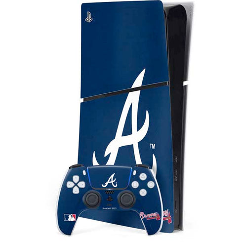 MLB Atlanta Braves - Solid Distressed PS5 Slim Digital Edition Console Skin