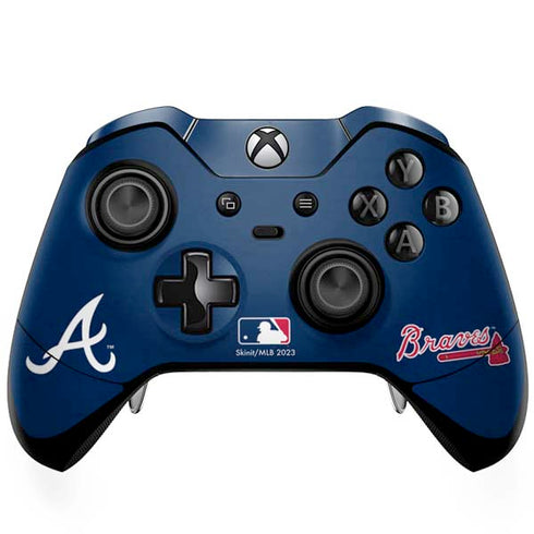 MLB Atlanta Braves - Solid Distressed Xbox One Elite Controller Skin