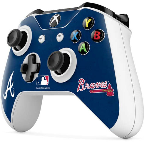 MLB Atlanta Braves - Solid Distressed Xbox One S Controller Skin