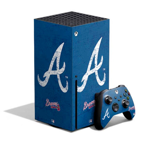 MLB Atlanta Braves - Solid Distressed Xbox Series X Bundle Skin