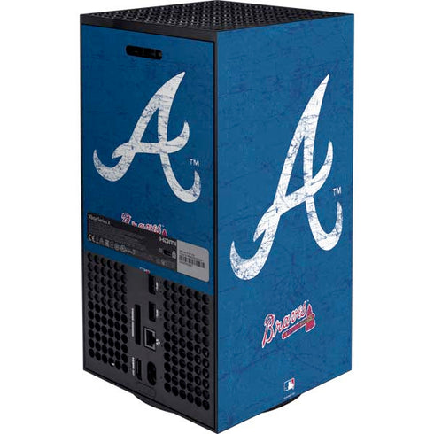 MLB Atlanta Braves - Solid Distressed Xbox Series X Bundle Skin