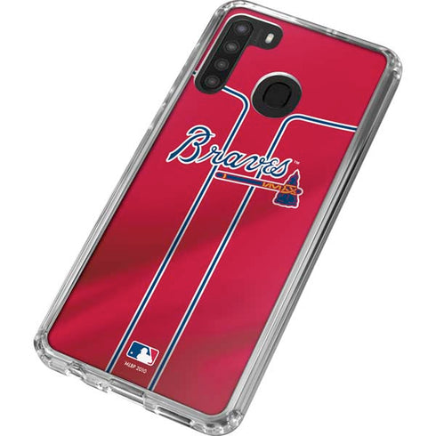 MLB Atlanta Braves Alternate/Away Jersey Galaxy A21 Clear Case