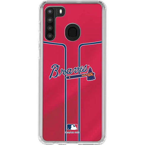 MLB Atlanta Braves Alternate/Away Jersey Galaxy A21 Clear Case