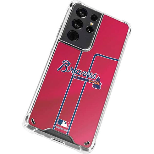 MLB Atlanta Braves Alternate/Away Jersey Galaxy S21 Ultra 5G Clear Case