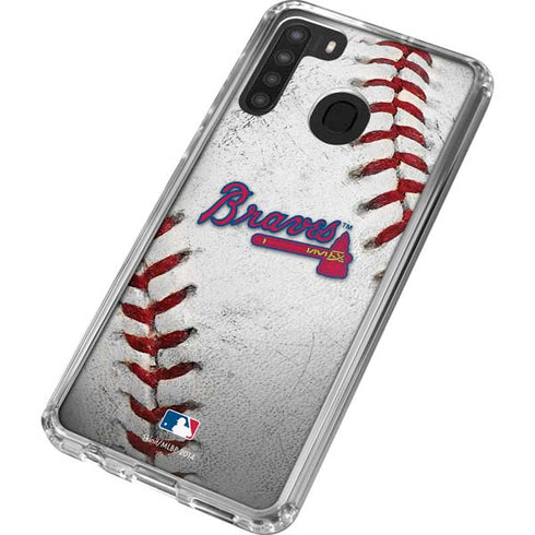 MLB Atlanta Braves Game Ball Galaxy A21 Clear Case