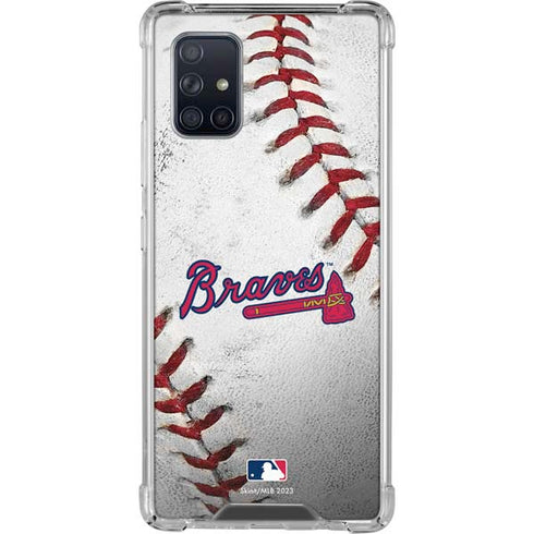 MLB Atlanta Braves Game Ball Galaxy A71 5G Clear Case